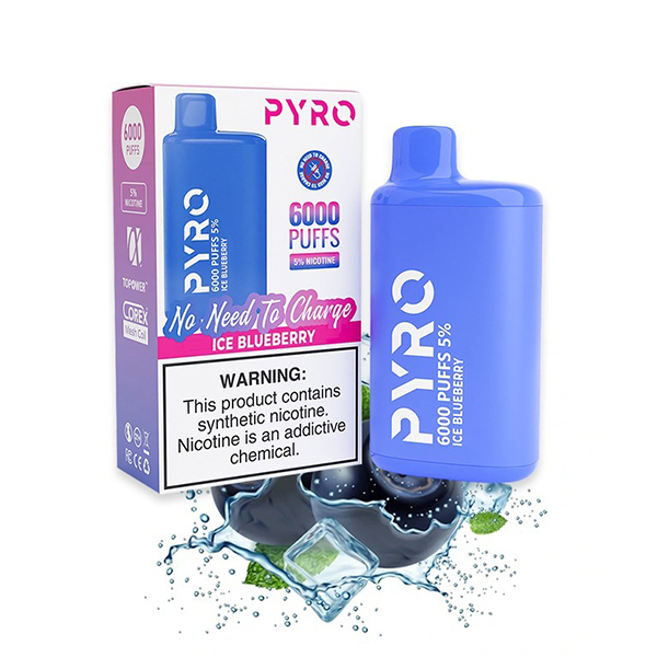 PYRO 6000 Puffs Ice Blueberry 1 PYRO 6000 Puffs Ice Blueberry