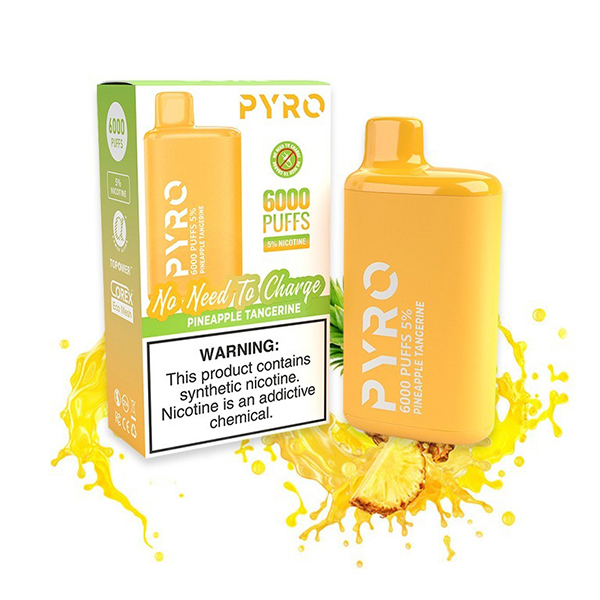PYRO 6000 Puffs Pineapple Tangerine 1 PYRO 6000 Puffs Pineapple Tangerine