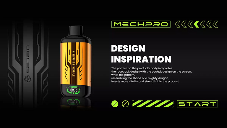 SEREIN MECH PRO 18000 Puffs Peach Ice 3 SEREIN MECH-PRO 10000 Puffs details