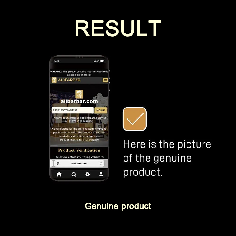 ALIBARBAR Authentication for Old Code Verification Result - Genuine Product