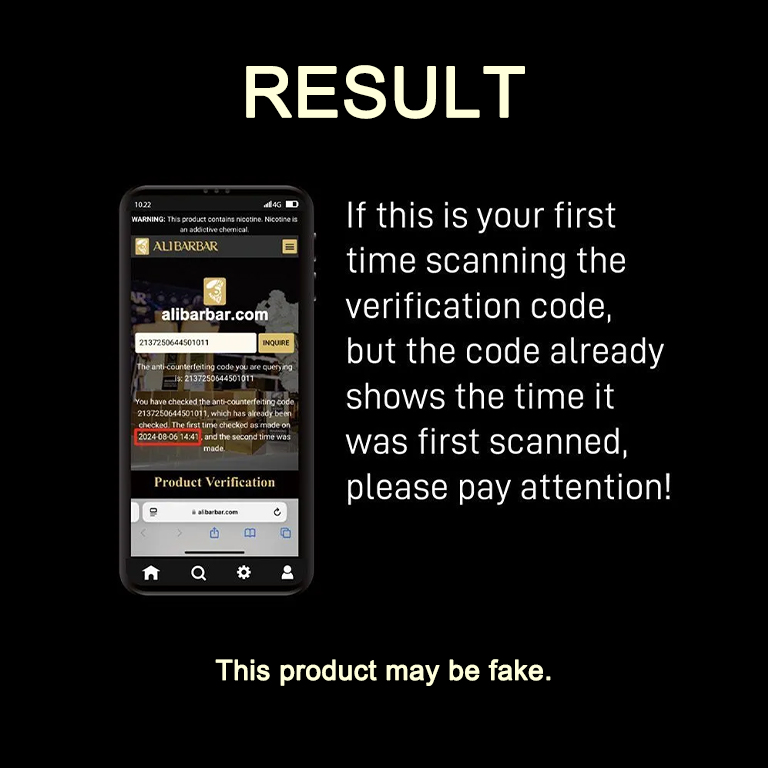 ALIBARBAR Authentication for Old Code Verification Result - May be fake product