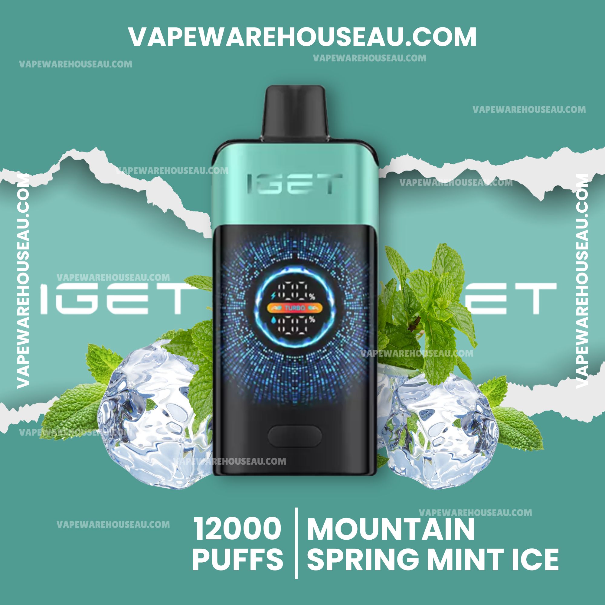 IGET One 12000 Puffs Mountain Spring Mint Ice 1 IGET One 12000 Puffs Mountain Spring Mint Ice