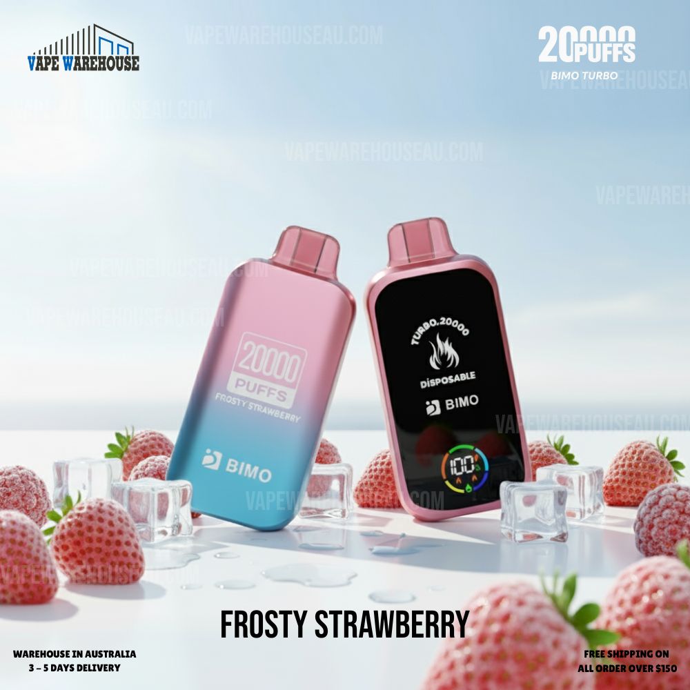BIMO Turbo 20000 Puffs Frosty Strawberry 1 BIMO Turbo 20000 Puffs Frosty Strawberry