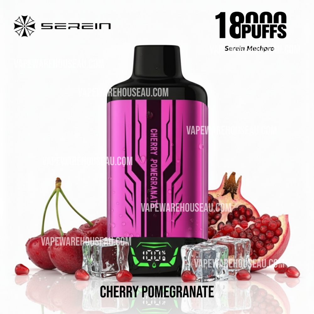 SEREIN MECH PRO 18000 Puffs Cherry Pomegranate 1 SEREIN MECH PRO 18000 Puffs Cherry Pomegranate